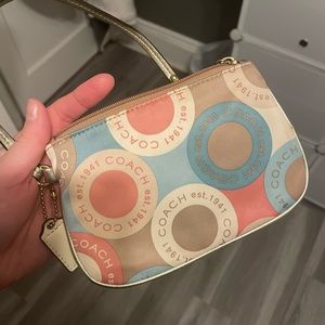 Colorful Coach Wrist Strap Bag